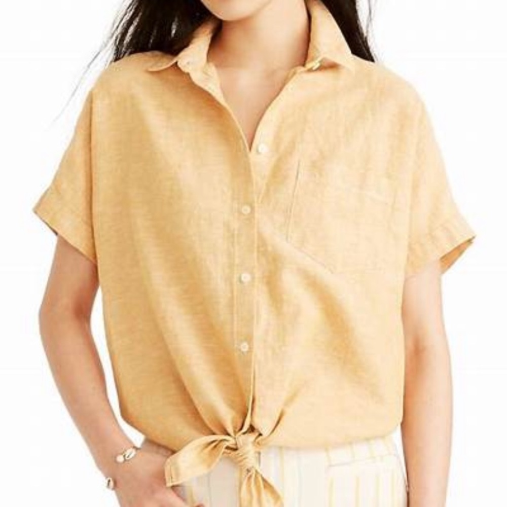 Madewell Linen tie front top